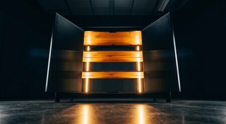 ARCH 2.0 Elite – VIP varnost v najvišjem razredu elegance ARCH 2.0 Elite ni le varnostna omara. Je prestižni kos notranje opreme, ustvarjen za zahtevne uporabnike, ki želijo najvišjo raven zaščite, vrhunsko funkcionalnost in brezčasen dizajn v enem izdelku. Izdelana je za varno hrambo dragocenosti in orožja ter združuje mednarodno certificirano varnost po standardu EN 1143-1, razred I, sodobne varnostne tehnologije in inovativen mehanizem odpiranja. S pritiskom na daljinski upravljalnik se diskretna omara spremeni v impresiven varnostni sistem, kjer se zadnji del elegantno izvleče in razkrije premišljeno zasnovano notranjost.